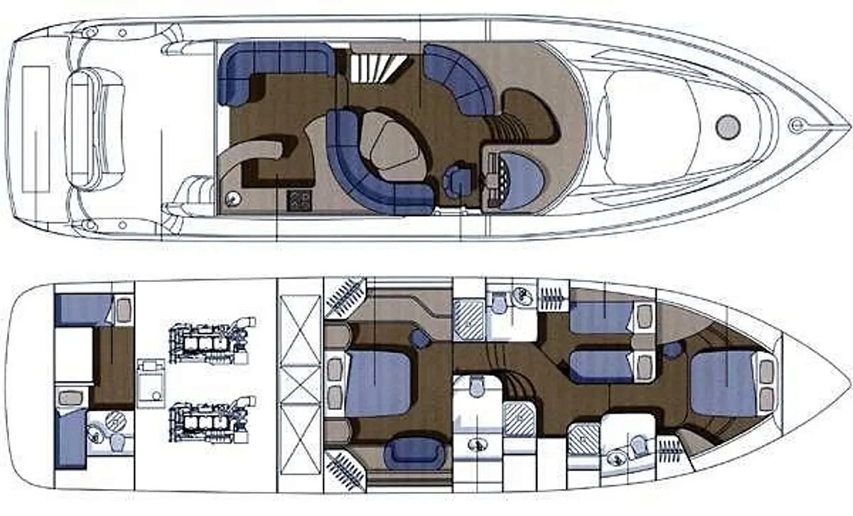 Аренда моторной яхты Azimut 55 Sea Eagle в Мармарисе  - Турция